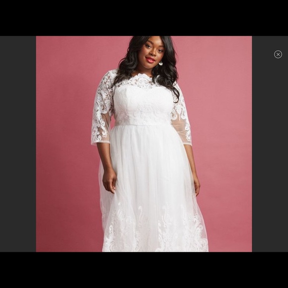 Modcloth White Lace Maxi Gown Super RARE - Picture 4 of 7